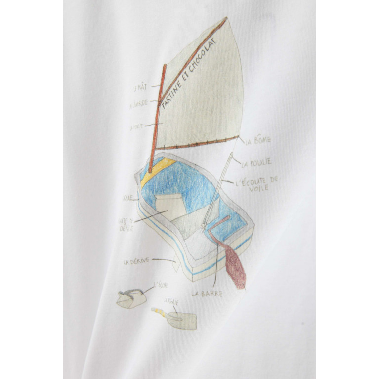 Tartine et Chocolat - Graphic Print T-Shirt in Cotton Blue
