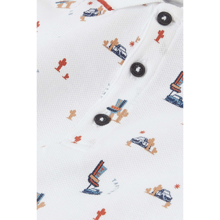 Tartine et Chocolat - Graphic-print Polo Shirt in Cotton White