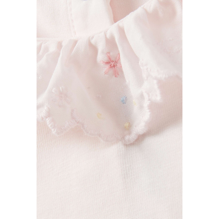 Tartine et Chocolat - Ruffled Collar Bodysuit in Cotton Pink