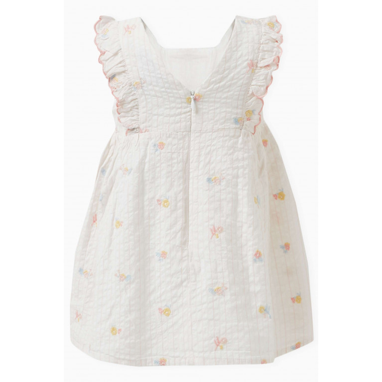 Tartine et Chocolat - Floral-embroidered Dress in Cotton