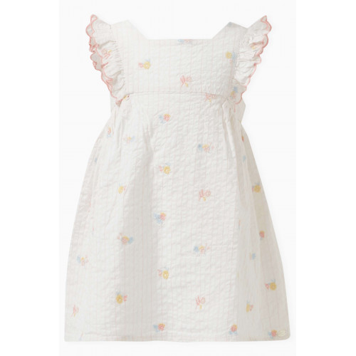 Tartine et Chocolat - Floral-embroidered Dress in Cotton