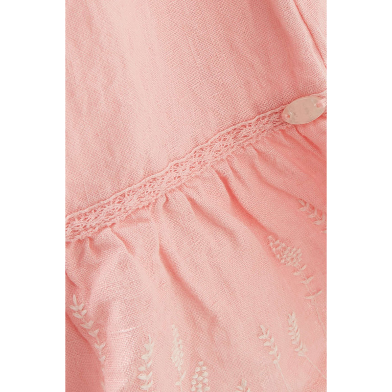 Tartine et Chocolat - Pink Wheat Field Dress in Linen