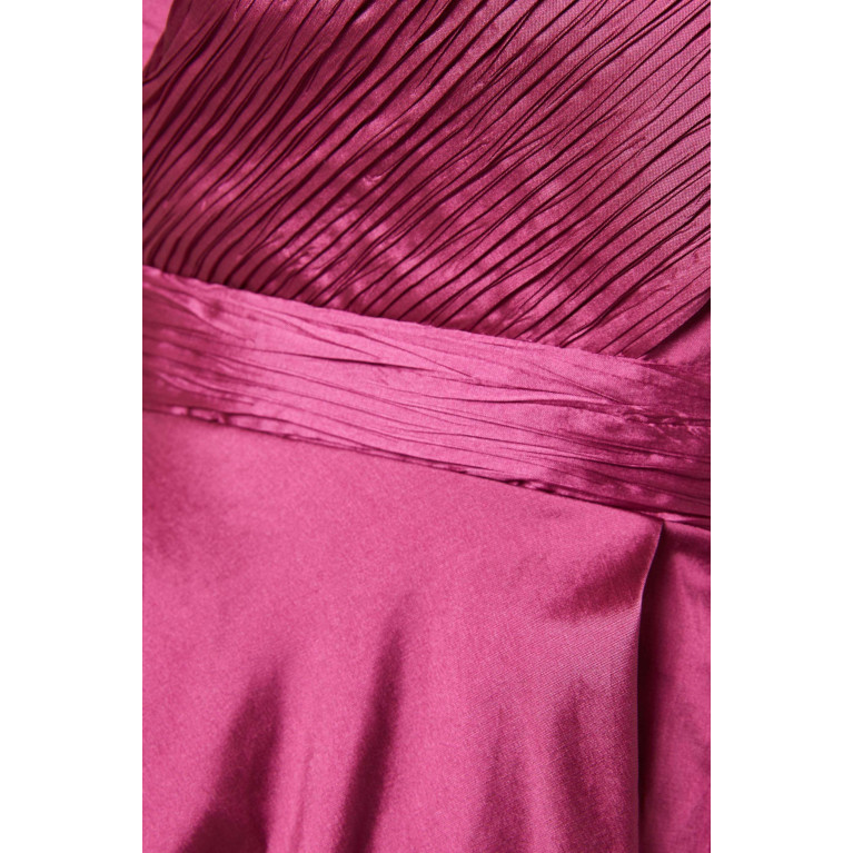 Amri - Draped Maxi Dress in Satin Pink