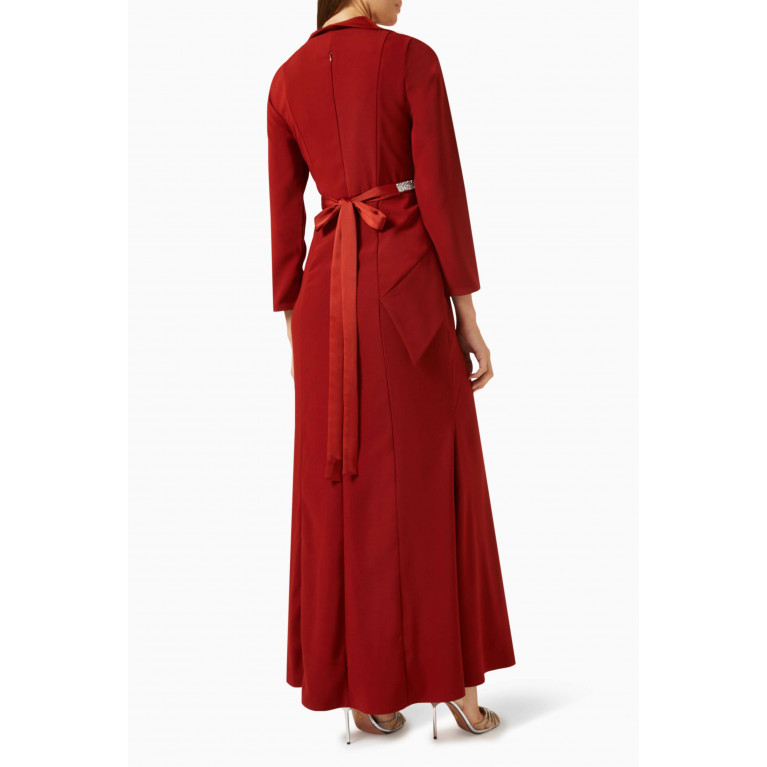Amri - Crystal-embellished Maxi Dress Red