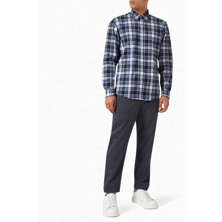 Boss - Checked Shirt in Stretch Cotton