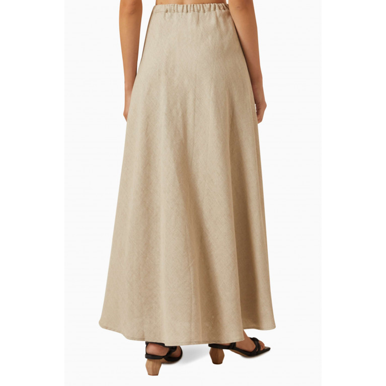 Faithfull The Brand - Heba Maxi Skirt in Linen Neutral