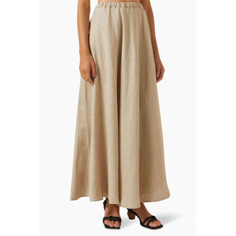 Faithfull The Brand - Heba Maxi Skirt in Linen Neutral