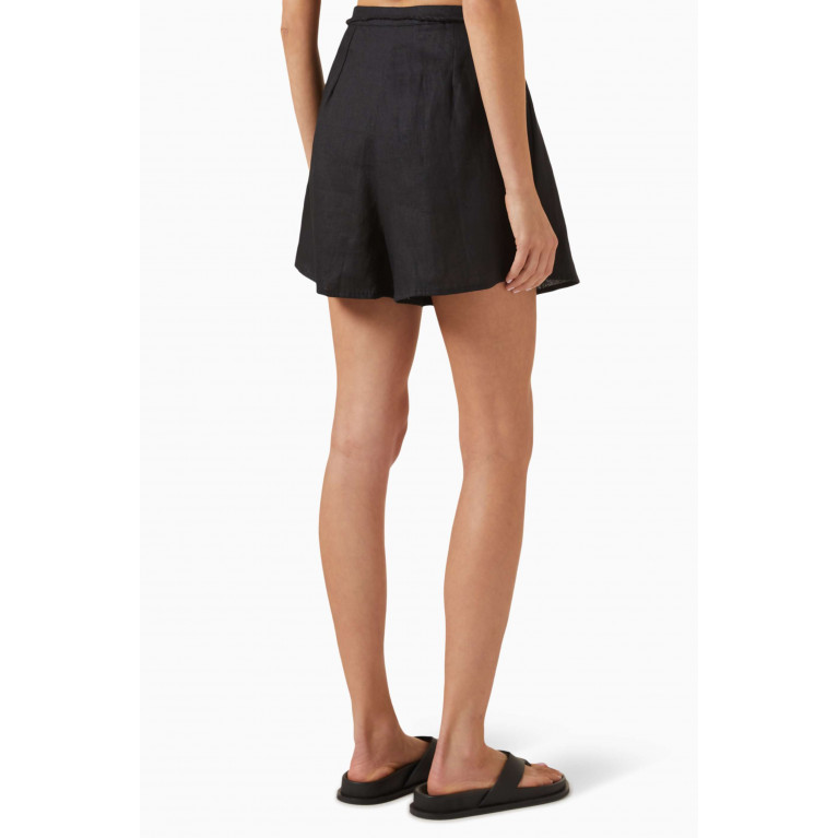 Faithfull The Brand - Felia High-waisted Shorts in Linen Black