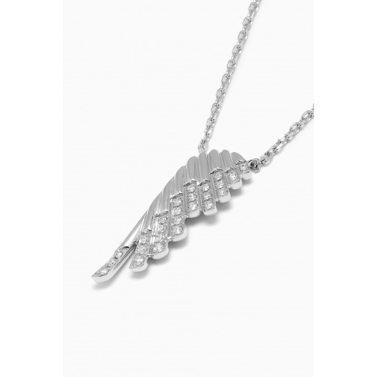 Garrard - Mini Wings Rising Diamond Pendant Necklace in 18kt White Gold