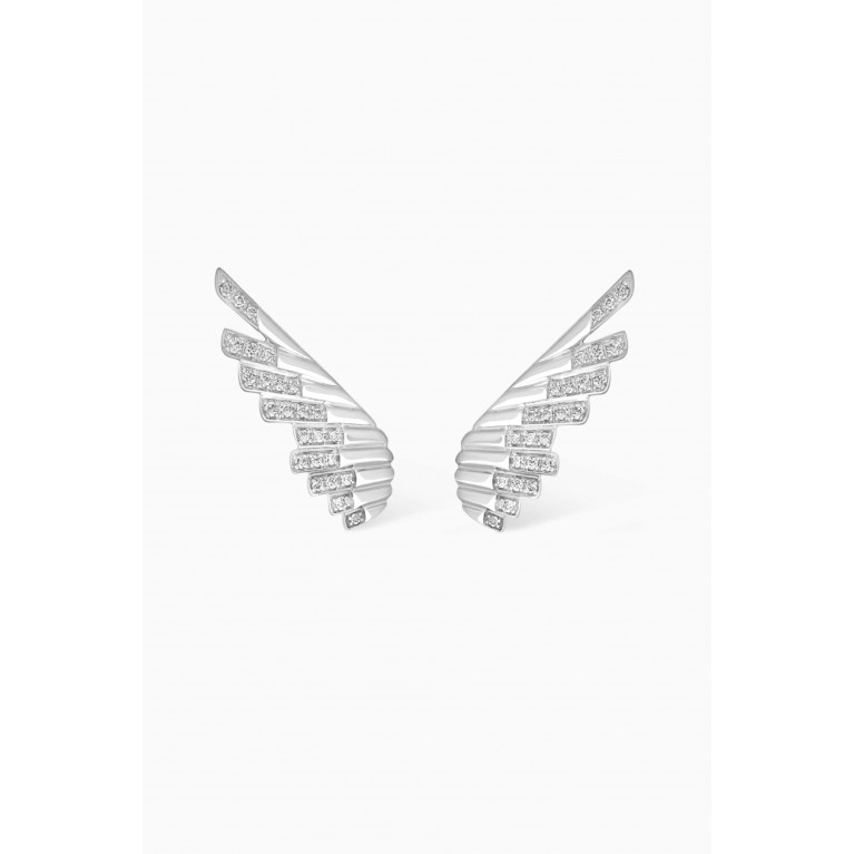 Garrard - Mini Wings Rising Stud Earrings in 18kt White Gold