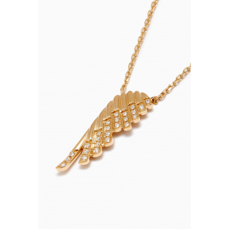 Garrard - Mini Wings Rising Diamond Pendant Necklace in 18kt Yellow Gold
