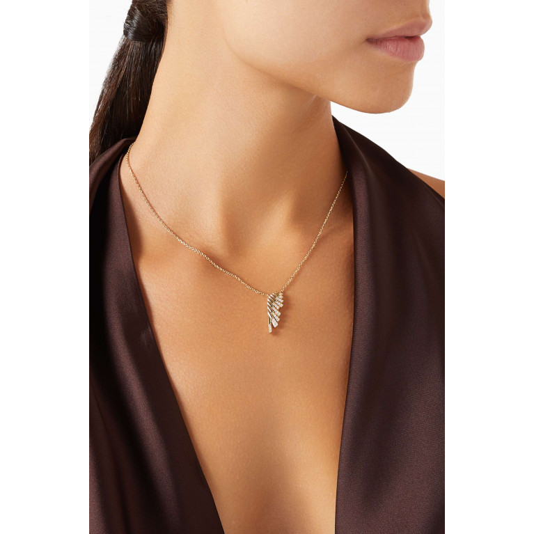 Garrard - Mini Wings Rising Diamond Pendant Necklace in 18kt Yellow Gold