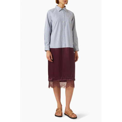 Sea New York - Lorraine Lace Combo Shirt Dress in Cotton