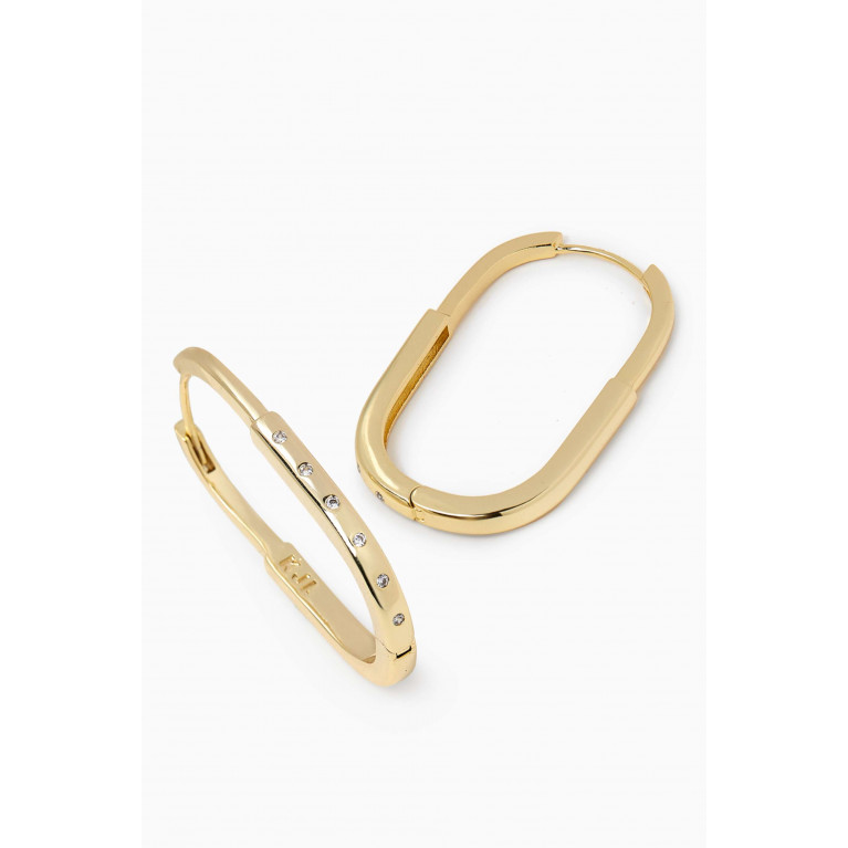 CZ by Kenneth Jay Lane - Hoop Earrings in in Gold-plated Brass