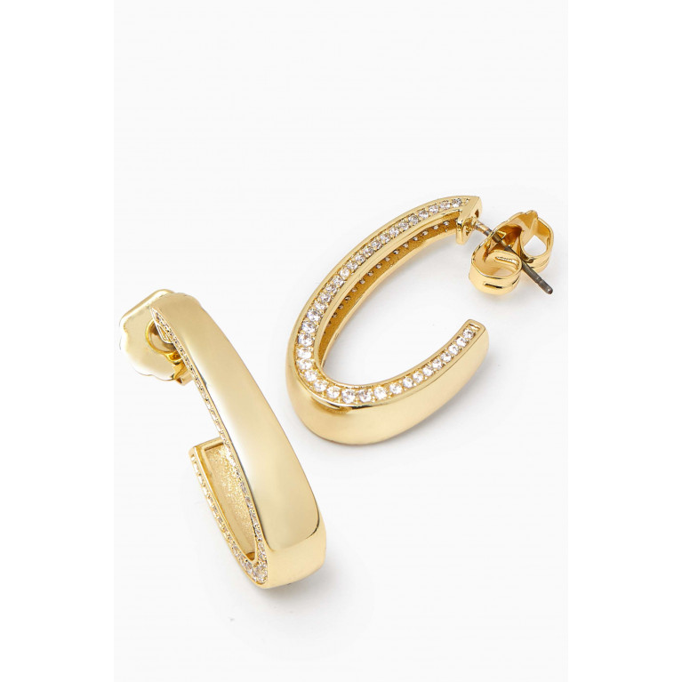 CZ by Kenneth Jay Lane - Pavé Hoop Earrings in Gold-plated Brass