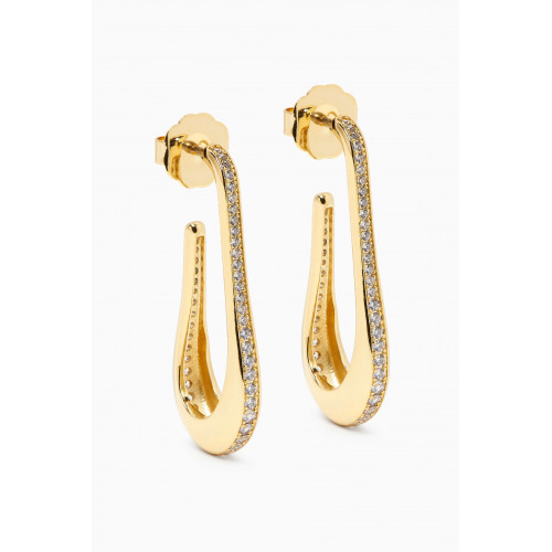 CZ by Kenneth Jay Lane - Elongated Tear Drop Earrings in 14kt Gold-plated Brass