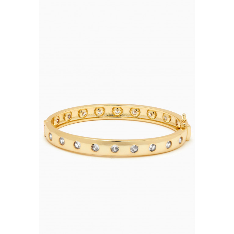 CZ by Kenneth Jay Lane - Round CZ Bangle in Gold-plated Brass