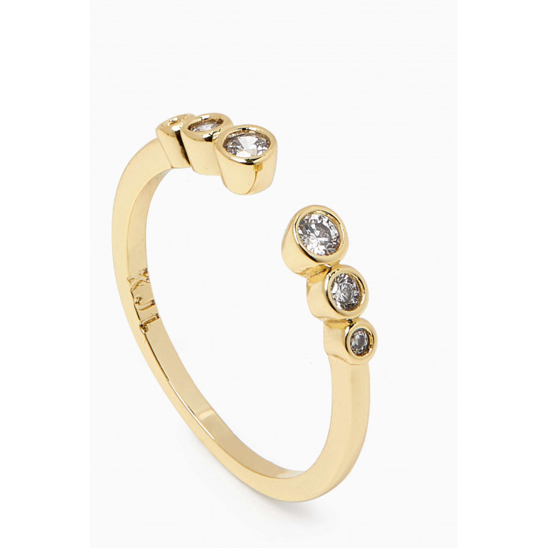 CZ by Kenneth Jay Lane - Dainty Open Ring in Gold-plated Brass