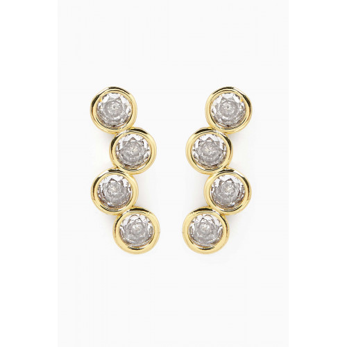 CZ by Kenneth Jay Lane - Circle Scatter Drop Earrings in Gold-plated Brass