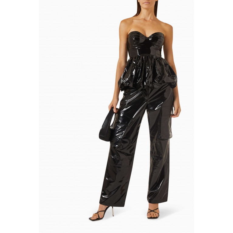 Rotate - Elna Bustier Top in Patent Faux Leather