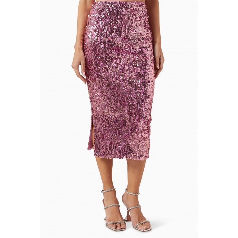 Rotate - Tasha Embellished Midi Skirt in Sequins