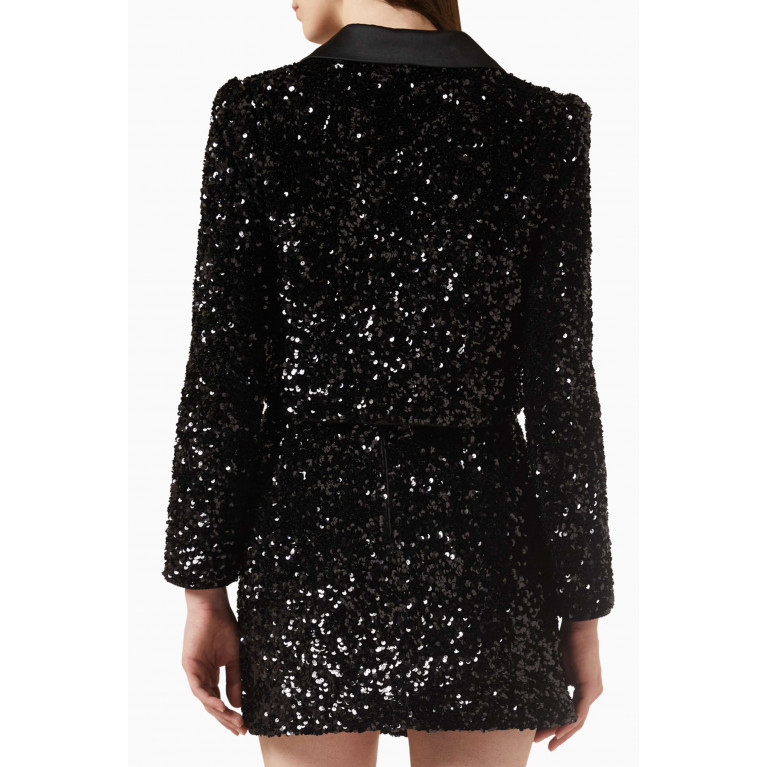 Self-Portrait - Cropped Jacket in Sequin