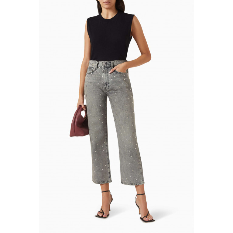 Frame - Le Jane Studded Cropped Jeans in Denim