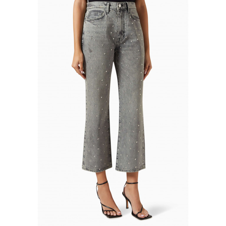 Frame - Le Jane Studded Cropped Jeans in Denim