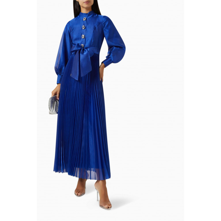 Senna - Latina Pleated Maxi Dress Blue
