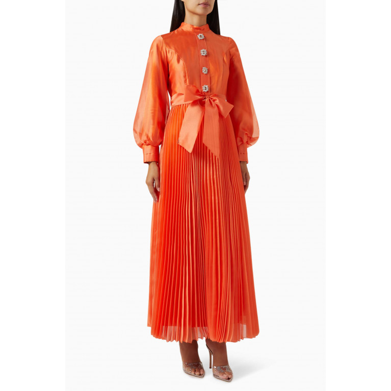 Senna - Latina Pleated Maxi Dress Orange