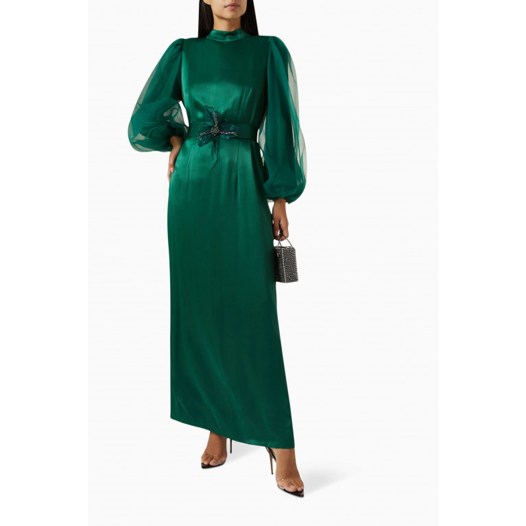 Senna - Elenora Belted Maxi Dress Green