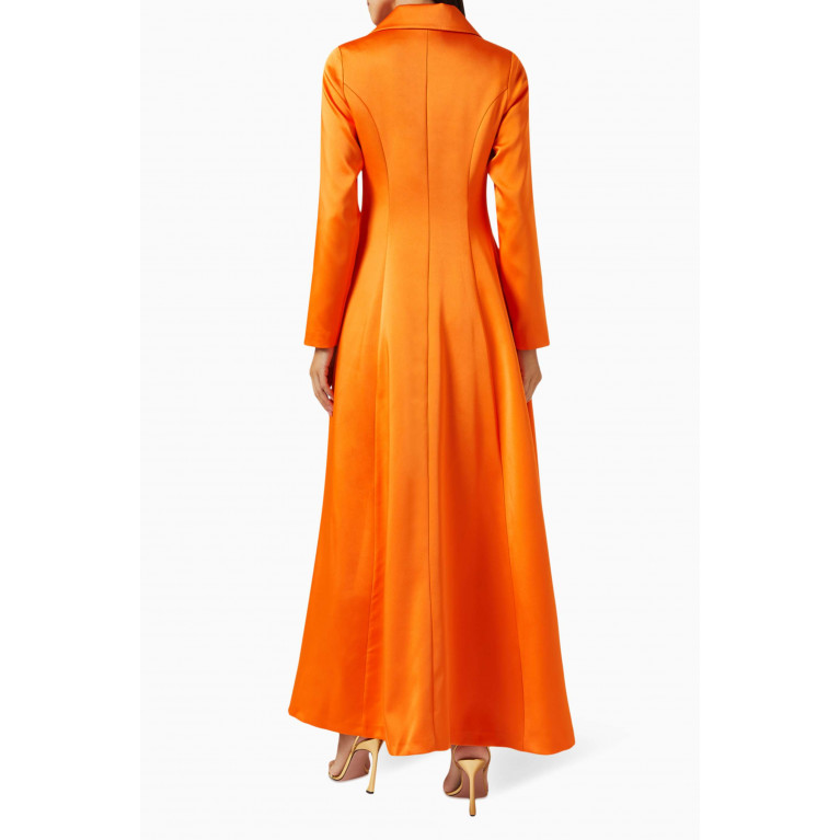 Senna - Freesia Belted Maxi Dress in Satin Orange
