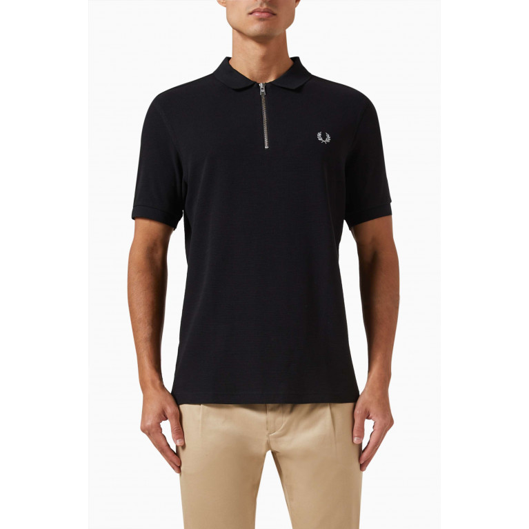 Fred Perry - Waffle Polo Shirt in Cotton-knit
