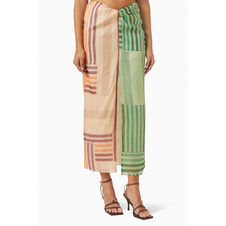 SIR The Label - Marisol Twist Skirt in Silk Wool Blend