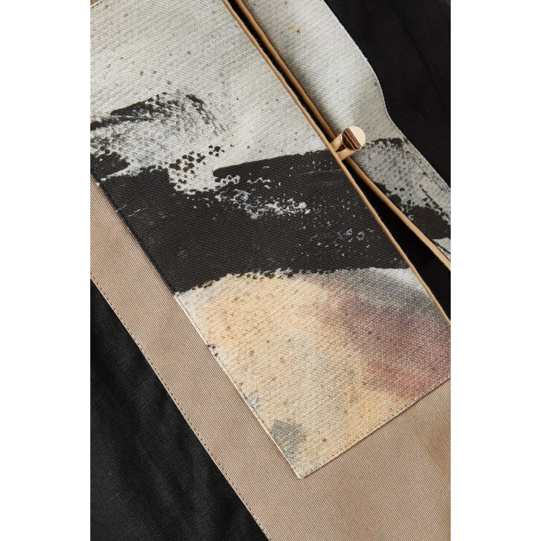 ZAH Design - Printed-patch Abaya in Linen