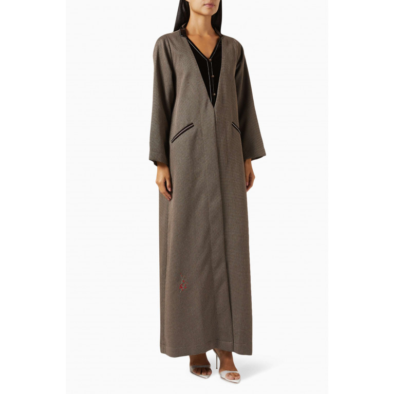 ZAH Design - Textured Vest Abaya in Cotton-blend