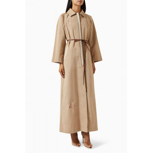 ZAH Design - Belted Jacket Abaya in Cotton-blend