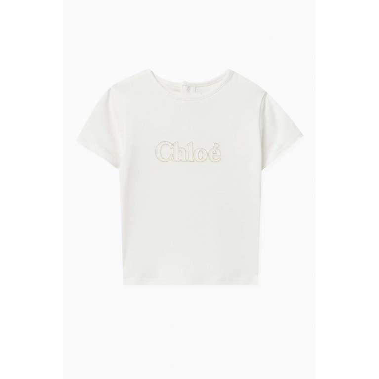 Chloé - Logo T-shirt in Organic Cotton Interlock