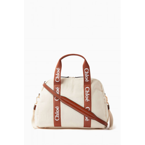 Chloé - Logo Changing Bag in Cotton Canvas Neutral