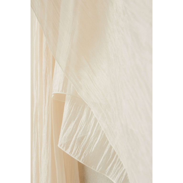 NASS - Shawl-panel Maxi Dress in Silk & Organza Neutral