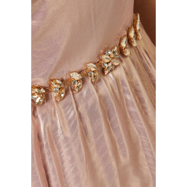 NASS - Tiered Maxi Dress in Metallic-organza Pink