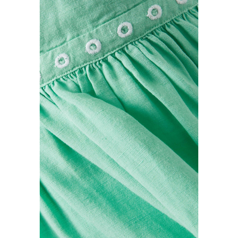 Stella McCartney - Scallop Edge Embroidered Dress in Cotton-linen Blend