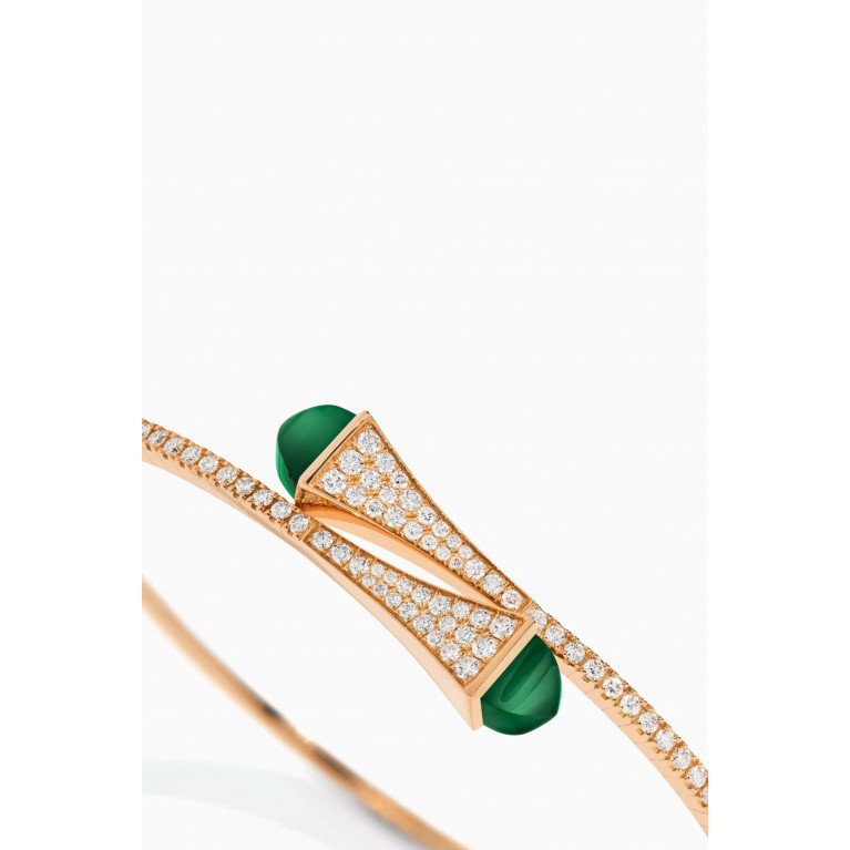 Marli - Cleo Diamond & Agate Midi Slip-on Bracelet in 18kt Yellow Gold