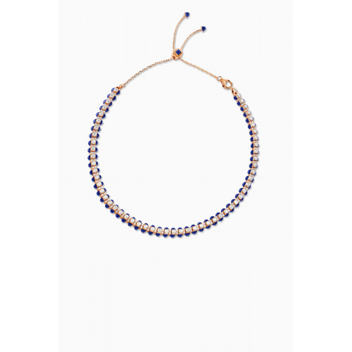 Marli - Tip-Top Diamond & Lapis Lazuli Collar Necklace in 18kt Rose Gold