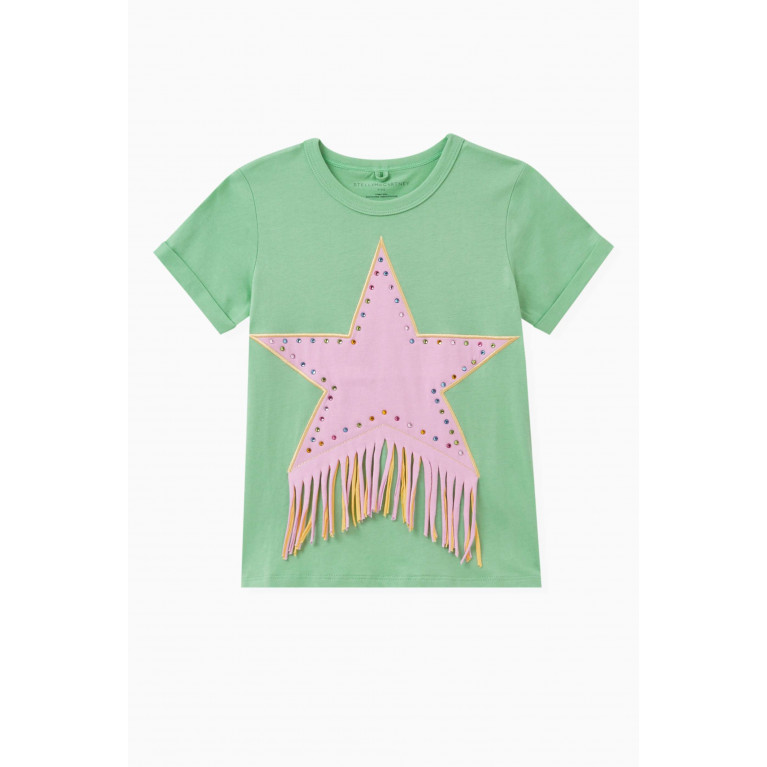 Stella McCartney - Rhinestones Fringed Star-print T-shirt