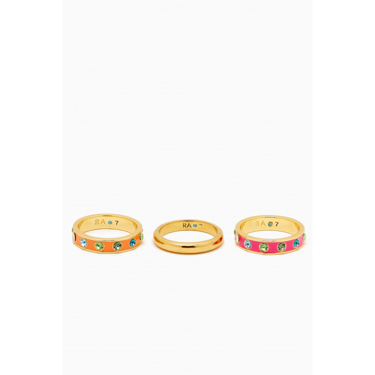 Roxanne Assoulin - The Mad Merry Marvelous Rings in Gold-plated Brass, Set of 3