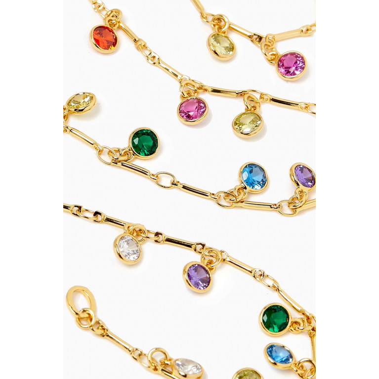 Roxanne Assoulin - Mini Bezel Drip Drop Necklace in Gold-plated Brass