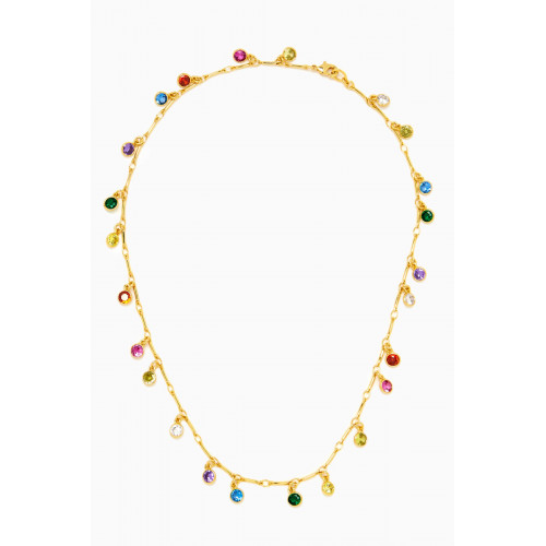 Roxanne Assoulin - Mini Bezel Drip Drop Necklace in Gold-plated Brass