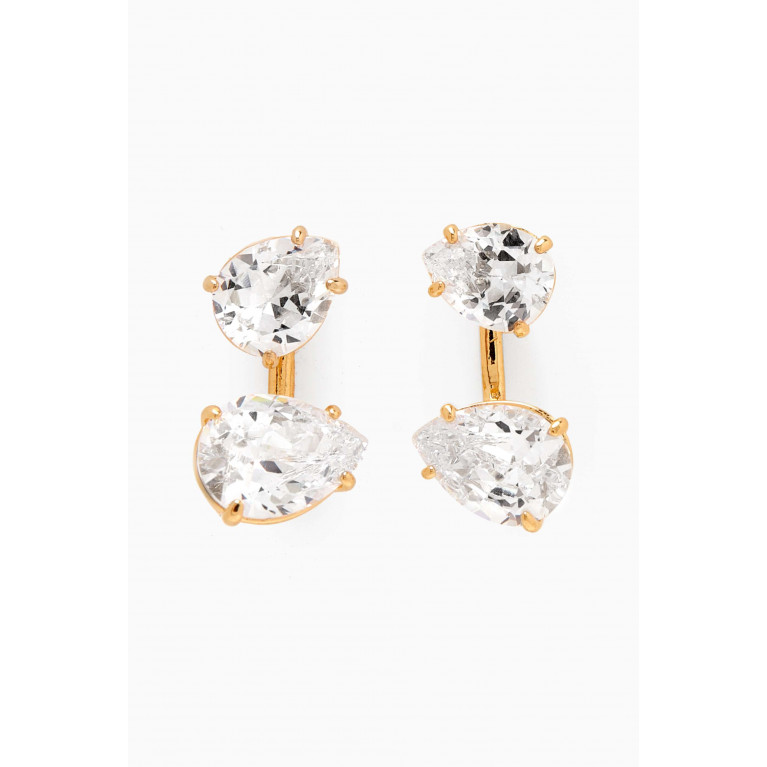 Roxanne Assoulin - Diamond Girl Float Earrings in Gold-plated Brass