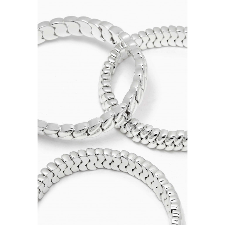 Roxanne Assoulin - The Super Silver Stack Bracelets in Metal, Set of 3